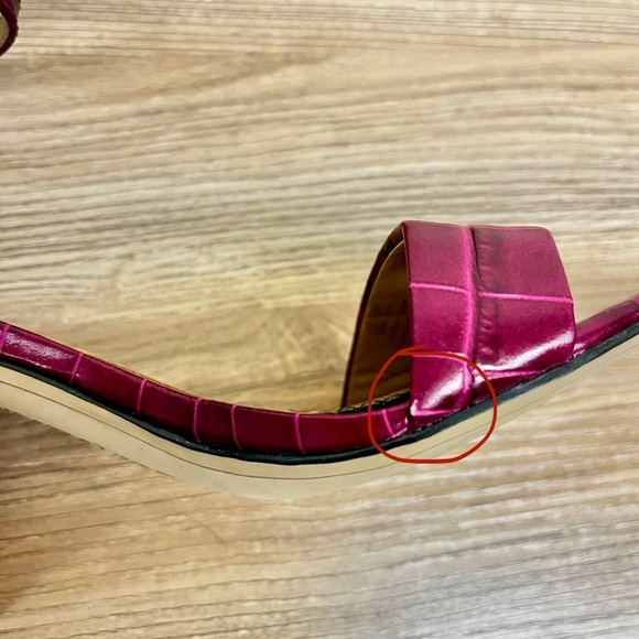 Sam Edelman Daniella Berry Squared Toe Ankle Strap Block Heeled Sandals - Sz 8.5 - Picture 5 of 10